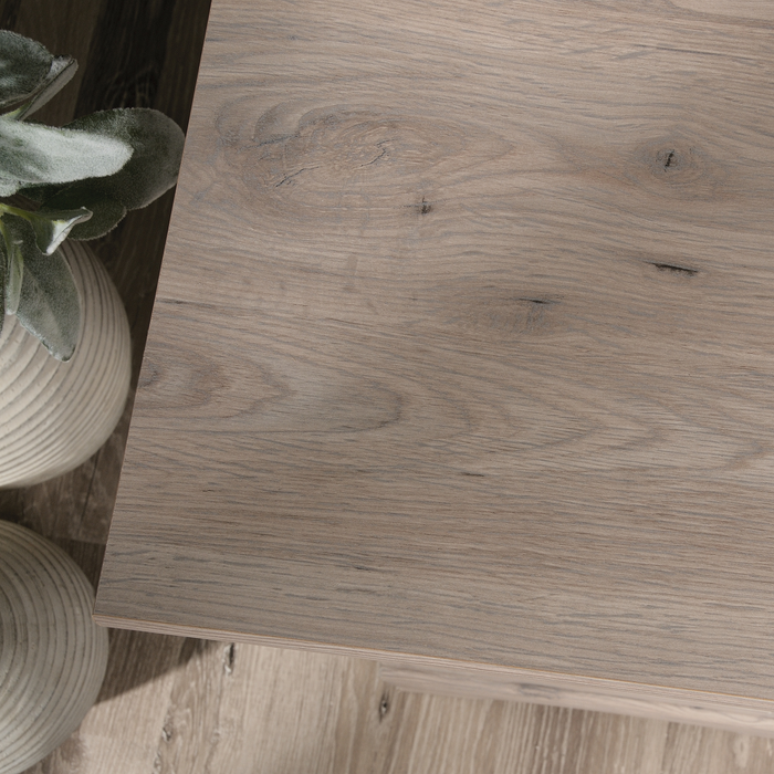 Tyren 59.45“ Rustic Office Desk with Drawers – Laurel Oak 