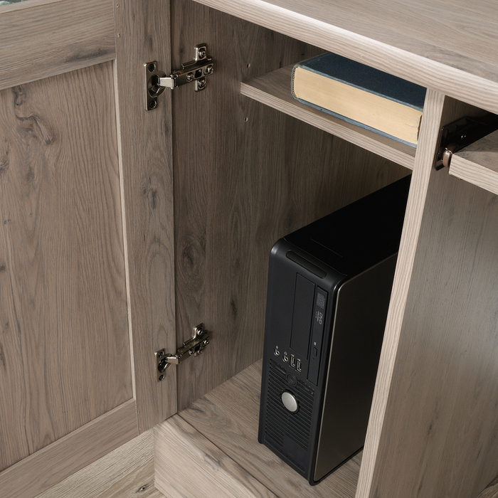 Tyren 59.45“ Rustic Office Desk with Drawers – Laurel Oak 