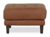 Venice 30\" Traditional Genuine Leather Ottoman – Light Brown