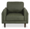 Venice 39\" Traditional Genuine Leather Accent Chair  – Green