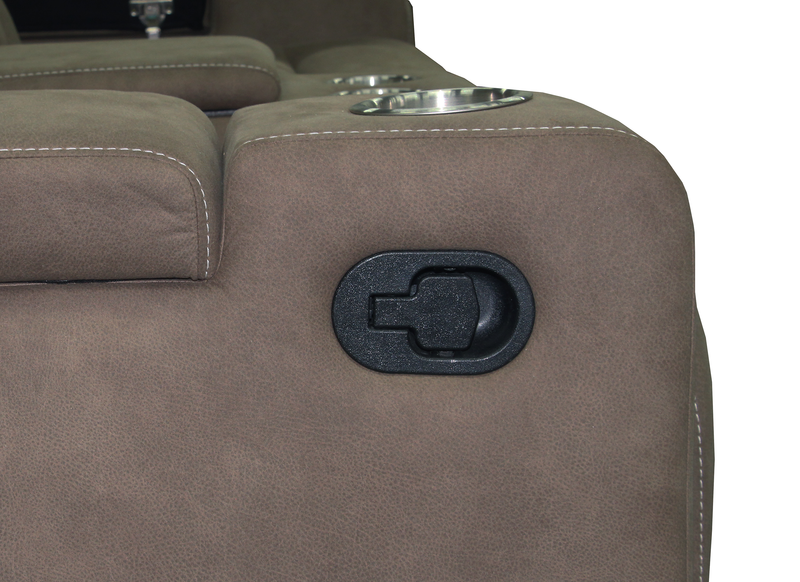 Venture 70.08” Faux Suede Reclining Loveseat with Storage and Cupholders - Chocolate