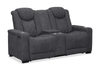 Venture 70.08” Faux Suede Power Reclining Loveseat with Power Headrests, Cupholders, and USB Port - Grey | Causeuse à inclinaison électrique Venture de 70,08 po en suédine avec appuie-têtes électriques, porte-gobelets et port USB - grise
