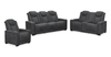 Venture 83.5” Faux Suede Power Reclining Sofa with Power Headrests, Cupholders, and USB Port - Grey | Sofa à inclinaison électrique Venture de 83,5 po en suédine avec appuie-têtes électriques, porte-gobelets et port USB - gris