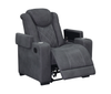Venture 35.83” Faux Suede Reclining Chair with Storage and Cupholders - Grey | Fauteuil inclinable Venture de 35,83 po en suédine avec rangement et porte-gobelets - gris