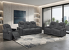 Venture 70.08” Faux Suede Reclining Loveseat with Storage and Cupholders - Grey | Causeuse inclinable Venture de 70,08 po en suédine avec rangement et porte-gobelets - grise