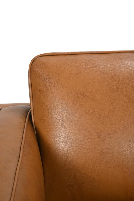 Viero 42.1\" Genuine Leather Accent Chair - Caramel  