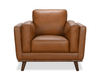 Viero 42.1" Genuine Leather Accent Chair - Caramel   | Fauteuil d’appoint Viero de 42,1 po en cuir véritable - caramel