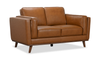 Viero 64.2" Genuine Leather Loveseat - Caramel   | Causeuse Viero de 64,2 po en cuir véritable - caramel