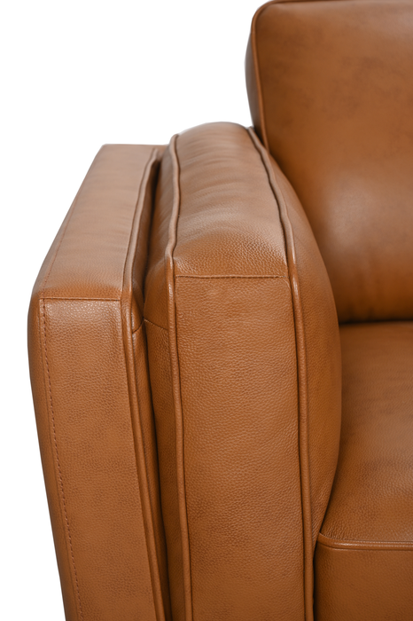 Viero 86.2\" Genuine Leather Sofa - Caramel  