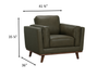 Viero 42.1" Genuine Leather Accent Chair - Green   | Fauteuil d’appoint Viero de 42,1 po en cuir véritable - vert