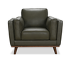 Viero 42.1" Genuine Leather Accent Chair - Green   | Fauteuil d’appoint Viero de 42,1 po en cuir véritable - vert