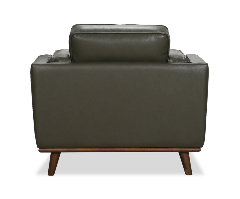 Viero 42.1\" Genuine Leather Accent Chair - Green  