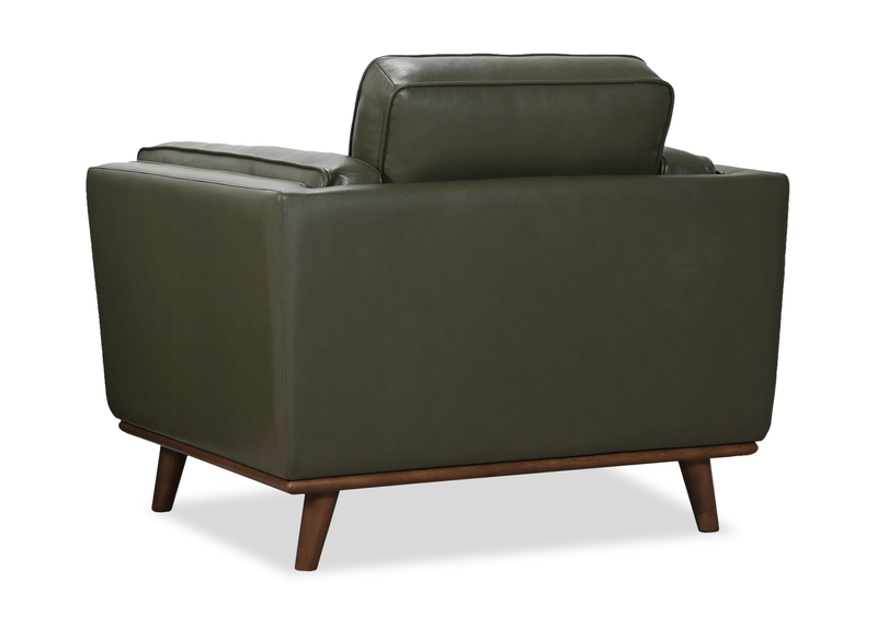Viero 42.1\" Genuine Leather Accent Chair - Green  