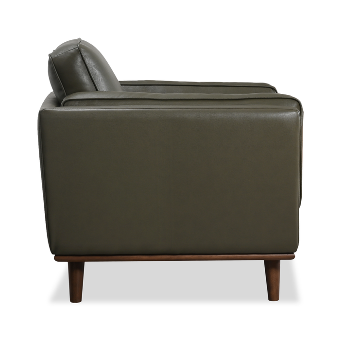Viero 42.1\" Genuine Leather Accent Chair - Green  