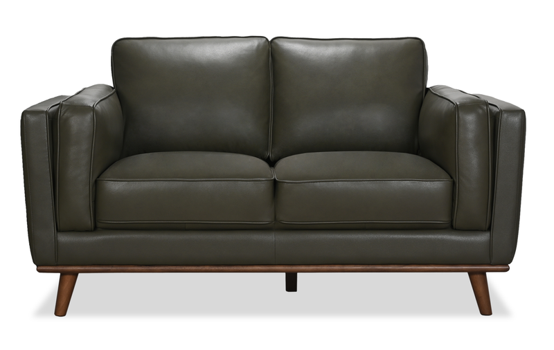 Viero 64.2\" Genuine Leather Loveseat - Green  