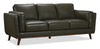 Viero 86.2\" Genuine Leather Sofa - Green  