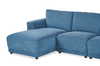 Voyage Modular 4-Piece U-Shaped Fabric Sectional with Removable Back Cushions – Blue | Sofa sectionnel modulaire en forme de U Voyage 4 pièces en tissu avec coussins de dossier amovibles - bleu