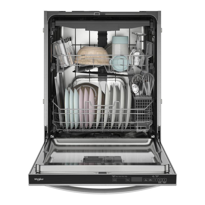 Whirlpool 24\" 47 dBA Built-In Top-Control Dishwasher with Third Rack - Stainless Steel - WDTF5024SZ