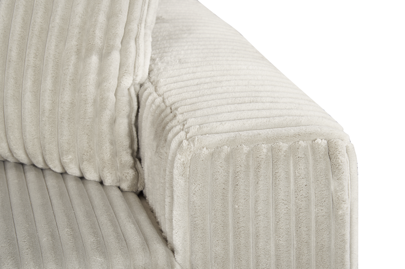 Willow 2-Piece Fabric Sectional with Removable Cushions and Chaise Ottoman – Sand