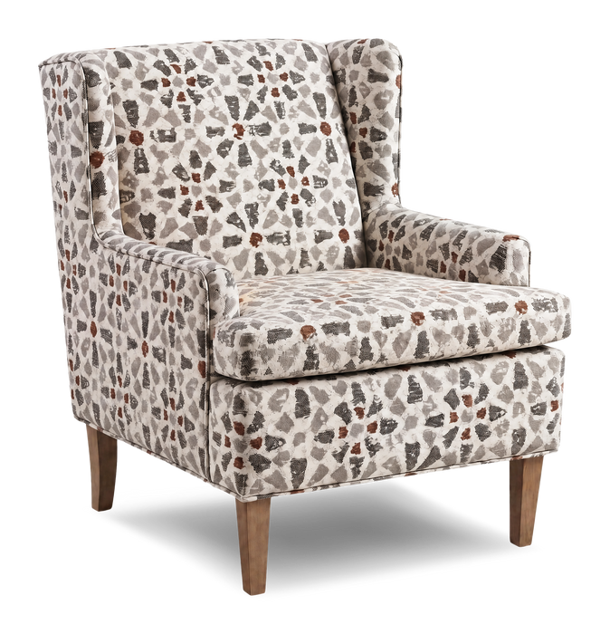 Made in Canada Sofa Lab Customizable Wingback 30\" Fabric Accent Chair – Copper Accent Fabric 
