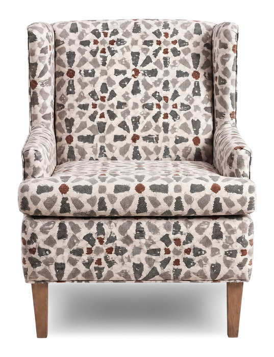 Made in Canada Sofa Lab Customizable Wingback 30\" Fabric Accent Chair – Copper Accent Fabric 