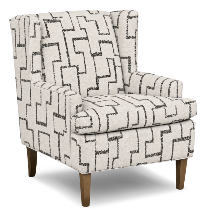 Made in Canada Sofa Lab Customizable Wingback 30\" Fabric Accent Chair – Tar Accent Fabric 