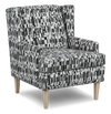 Made in Canada Sofa Lab Customizable Wingback 30\" Fabric Accent Chair – Noir Accent Fabric 