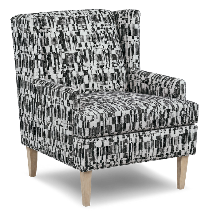 Made in Canada Sofa Lab Customizable Wingback 30\" Fabric Accent Chair – Noir Accent Fabric 