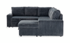 Winston 3-Piece Right-Facing Fabric Sleeper Sectional with Storage Chaise – Slate | Sofa-lit sectionnel de droite Winston 3 pièces en tissu avec fauteuil long de rangement - ardoise