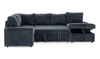 Winston 3-Piece Right-Facing Fabric Sleeper Sectional with Storage Chaise – Slate | Sofa-lit sectionnel de droite Winston 3 pièces en tissu avec fauteuil long de rangement - ardoise