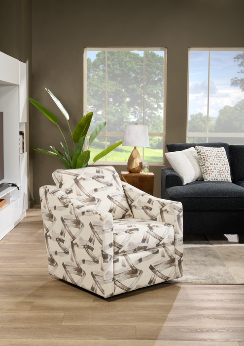 Made in Canada Sofa Lab Customizable Swivel 32\" Fabric Accent Chair – Stormy Accent Fabric 