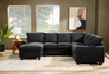 Made in Canada Customizable Sofa Lab Arc 3 Piece Left-Facing Fabric Sectional with Chaise - Teddy Raven | Sofa sectionnel de gauche 3 pièces avec fauteuil long personnalisable Arc de Sofa Lab fabriqué au Canada en tissu - Teddy Raven
