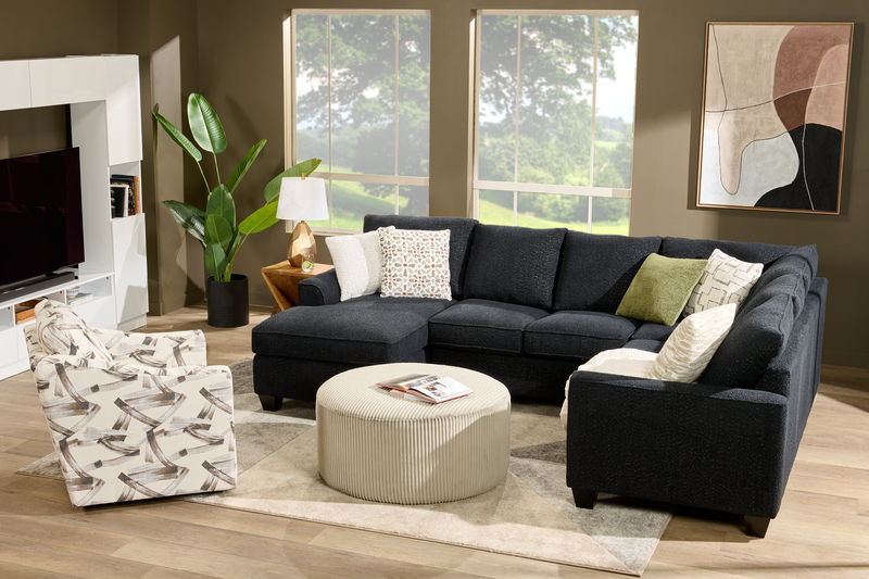 Made in Canada Sofa Lab Customizable Swivel 32\" Fabric Accent Chair – Stormy Accent Fabric 