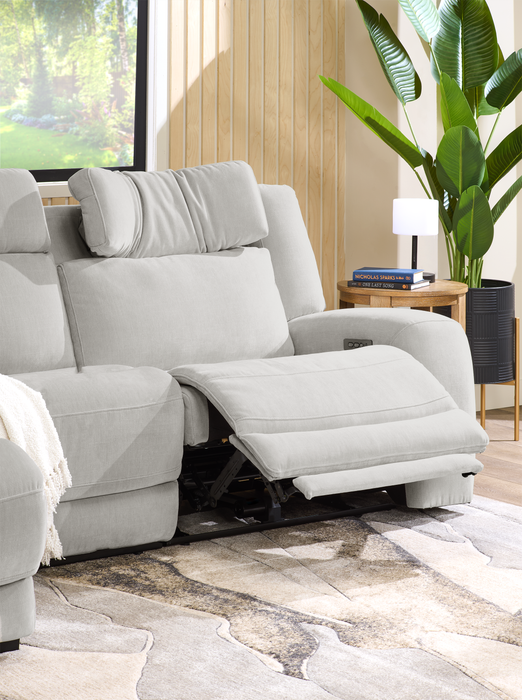 Shaquille O’Neal Home Legacy 3-Piece Left-Facing Power Reclining Sectional with Shaq-o-pedic Comfort - Grey 