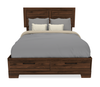 Yorkdale 6-Drawer Platform Bed with Headboard & Storage Frame, Made in Canada, Walnut Brown- Full Size | Lit plateforme Yorkdale fabriqué au Canada avec tête de lit et cadre de rangement à 6 tiroirs, brun noyer - format lit double