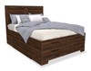 Yorkdale 12-Drawer Platform Bed with Headboard & Storage Frame, Made in Canada, Walnut Brown - Queen Size