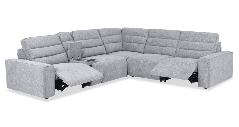 Shaquille O’Neal Home Prestige 6-Piece Sectional with Power Reclining – Grey