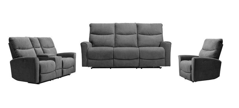 Quest 36.5\" Chenille Fabric Power Reclining Chair - Grey