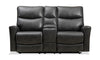Quest 73\" Leather-Look Fabric Power Reclining Loveseat - Grey
