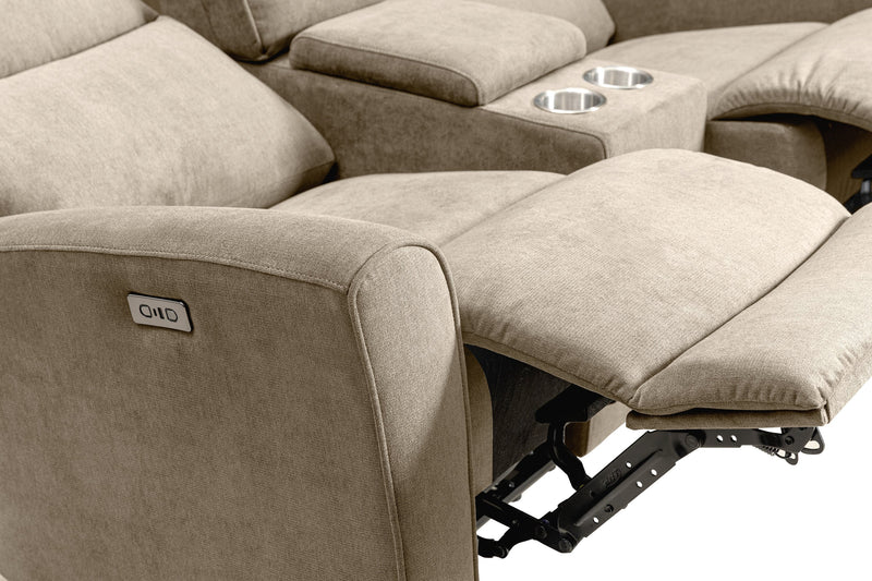 Quest 73\" Chenille Fabric Power Reclining Loveseat - Cobblestone