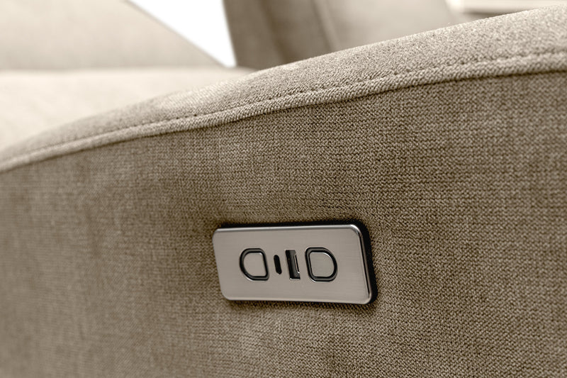 Quest 82.5\" Chenille Fabric Power Reclining Sofa - Cobblestone