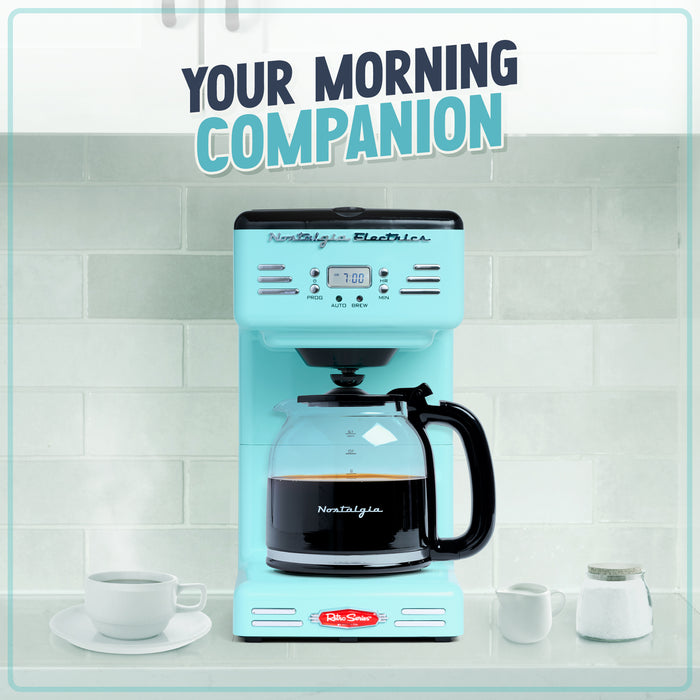 Nostalgia Retro 12-Cup Programmable Aqua Coffee Maker - RCOF12AQ