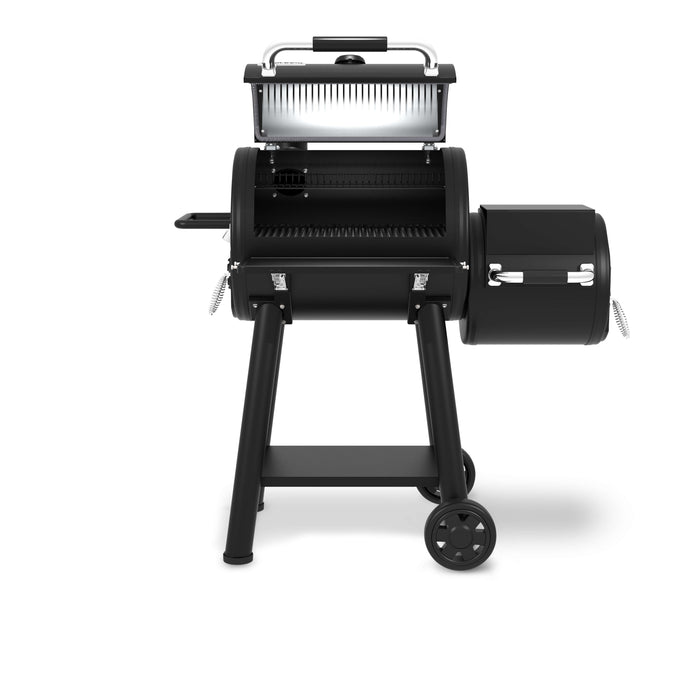 Broil King Regal Charcoal Offset 400 Charcoal Grill and Offset Smoker in Black