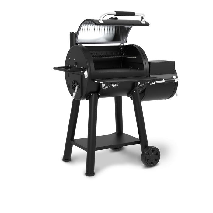 Broil King Regal Charcoal Offset 400 Charcoal Grill and Offset Smoker in Black