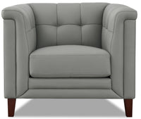 Hydeline Bodie Leather Chair - Grey