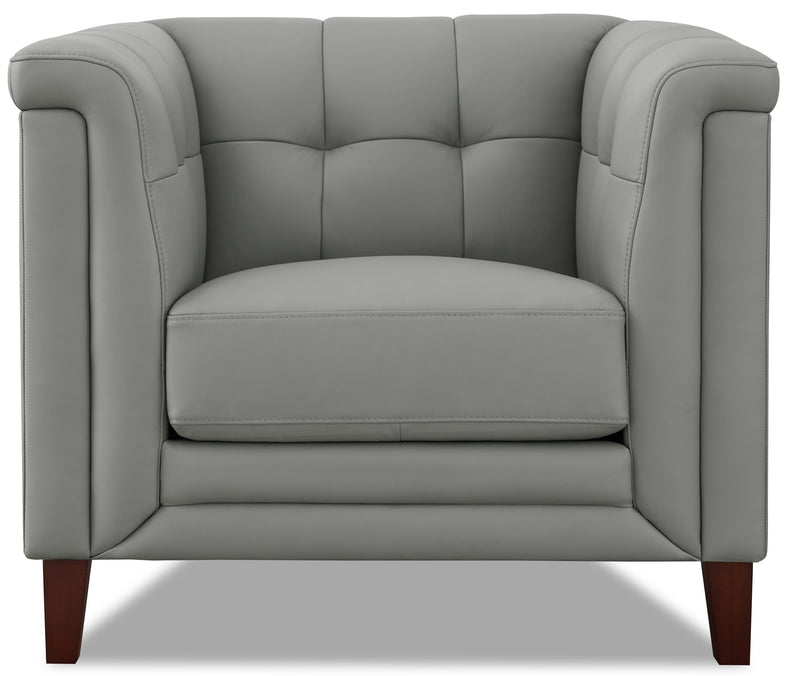 Hydeline Bodie Leather Chair - Grey