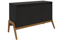 Manhattan Comfort Mid-Century Modern Gales 48.50” Sideboard with Solid Wood Legs - Matte Black