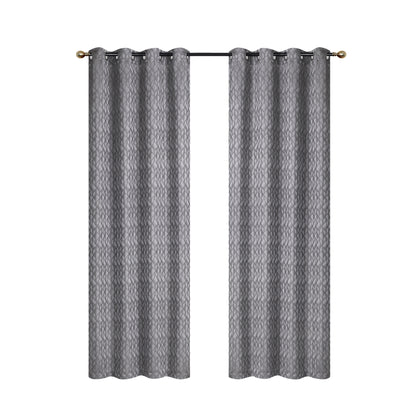 Jacquard Panel Cubic Grey 96" - Set of 2|Rideau de 96 po gris en jacquard à motif cubique - ensemble de 2