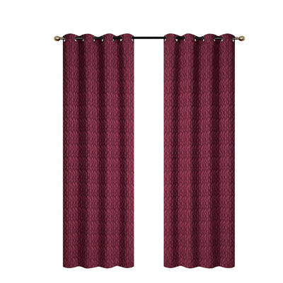 Jacquard Panel Cubic Red 96" - Set of 2 Drapes and Blinds|Rideau de 96 po rouge en jacquard à motif cubique - ensemble de 2