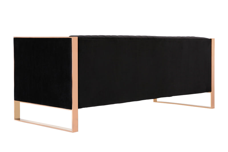 Manhattan Comfort Trillium 83.07\" Sofa - Black & Gold